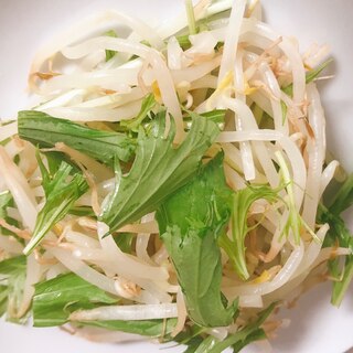 もやしと水菜のコンソメ風味